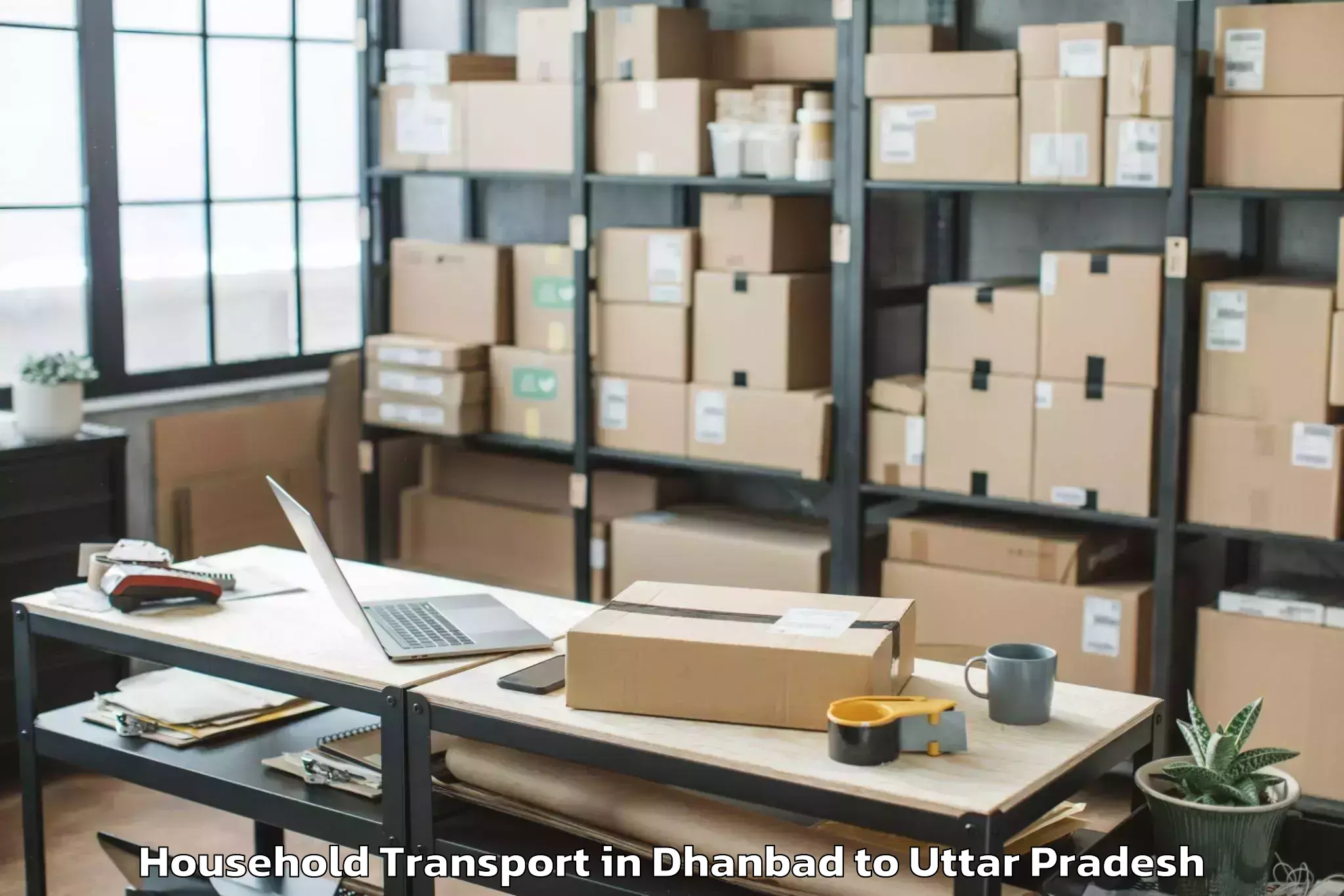 Easy Dhanbad to Kaptanganj Household Transport Booking